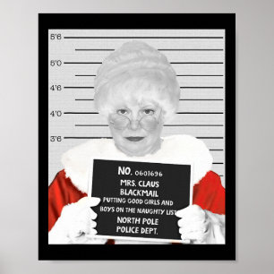 Grappige mevrouw Claus Mugshot gearresteerd op Chr Poster