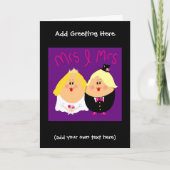 Grappige mevrouw en mevrouw lesbische trouwkaart - feestdagen kaart (Voorkant)