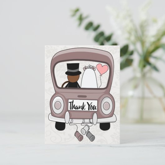 Grappige mevrouw & meneer dank u briefkaart (Staand voorkant)