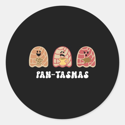 Grappige Mexicaanse Conchas Spooky Ghost Pan Ronde Sticker (Voorkant)