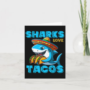 Grappige Mexicaanse Haai Eet Tacos Voedsel Haai Li Kaart