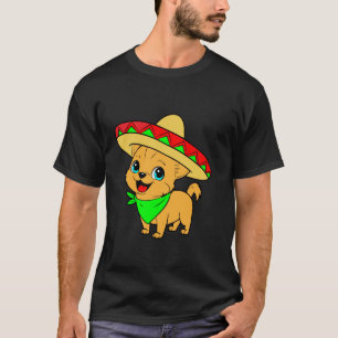 Grappige Mexicaanse hond Chihuahua met Sombrero Ci T-shirt
