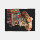 Grappige Mexicaanse kat Sombrero Poncho Cinco de M Fleece Deken (Voorkant (Horizontaal))