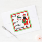 Grappige Mexicaanse Kerstman Kerstmis Vierkante Sticker (Envelop)