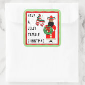Grappige Mexicaanse Kerstman Kerstmis Vierkante Sticker (Tas)