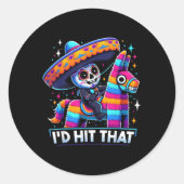 Grappige Mexicaanse partij Pinatas heeft die Cinco Ronde Sticker (Voorkant)