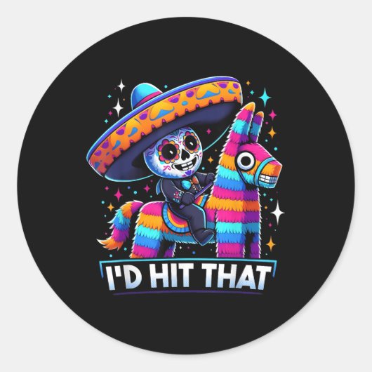 Grappige Mexicaanse partij Pinatas heeft die Cinco Ronde Sticker (Voorkant)