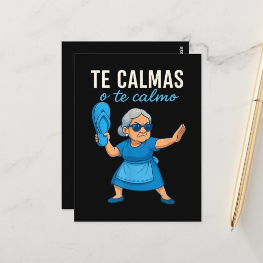 Grappige Mexicaanse Spaanse oma Briefkaart (Voorkant / Achterkant in situ)