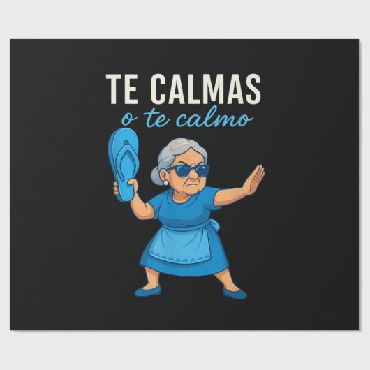 Grappige Mexicaanse Spaanse oma Cadeaupapier (Vlak)