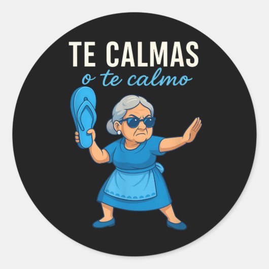 Grappige Mexicaanse Spaanse oma Ronde Sticker (Voorkant)