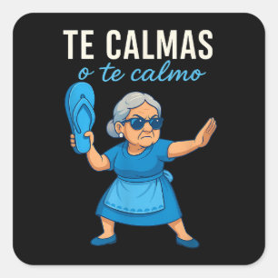 Grappige Mexicaanse Spaanse oma Vierkante Sticker