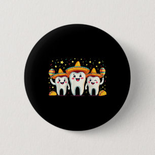 Grappige Mexicaanse Tand Cinco de Mayo Tandarts I Ronde Button 5,7 Cm