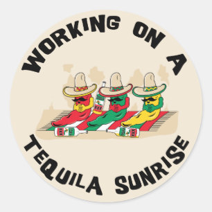 Grappige Mexicaanse Tequila Sunrise Ronde Sticker