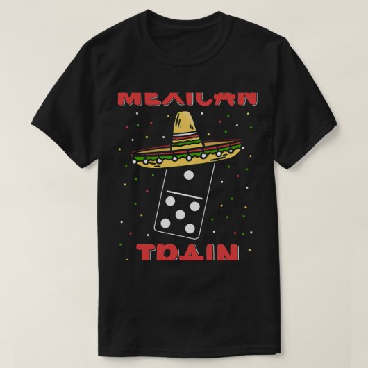 Grappige Mexicaanse Treinen Dominoes T-shirt (Design voorkant)