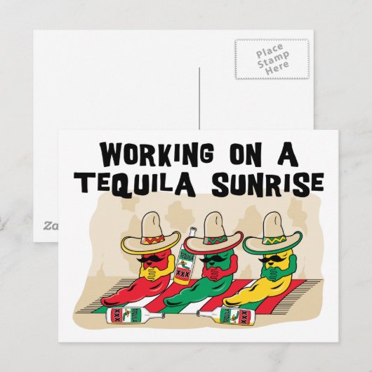 Grappige Mexicaanse Zonsopgang Tequila Briefkaart (Voorkant / Achterkant)