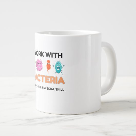 Grappige microbiologie Mok - 'Ik speel met bacteri (Voorkant rechts)