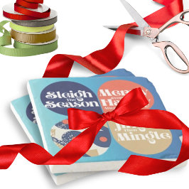 Grappige Mid Century Modern Kerst Drink Onderset Stenen Onderzetter