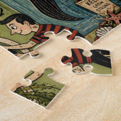 Grappige Mid Century Zee Sirene op Wasdag Legpuzzel (Zijkant)
