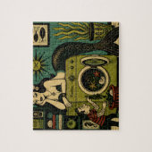 Grappige Mid Century Zee Sirene Wasdag Legpuzzel (Verticaal)