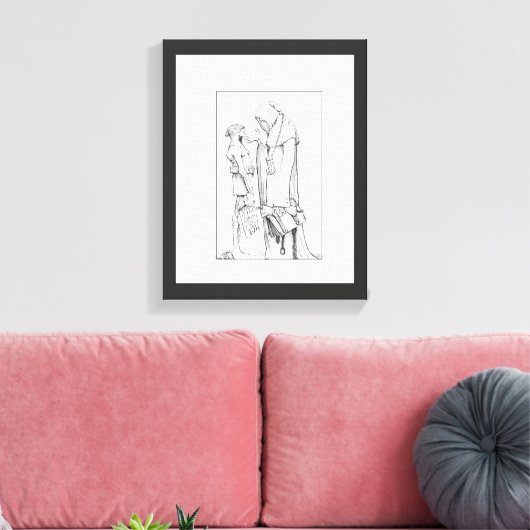Grappige Mid kwaadaardige tekening canvas print (Insitu (Woonkamer))