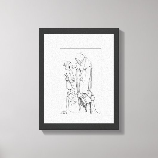 Grappige Mid kwaadaardige tekening canvas print (Voorkant)
