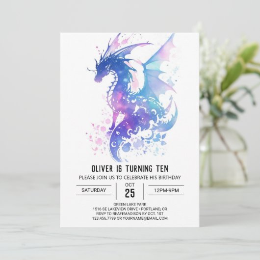 Grappige middeleeuwse draak verjaardag kaart (Staand voorkant)