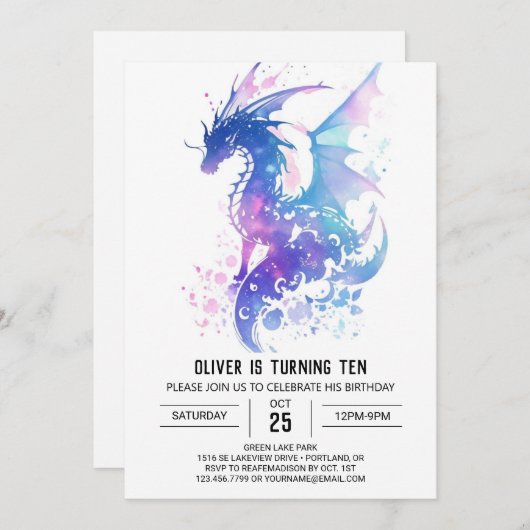 Grappige middeleeuwse draak verjaardag kaart (Voorkant / Achterkant)