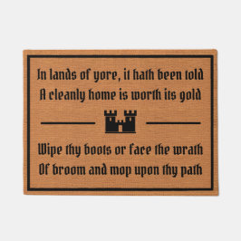 Grappige middeleeuwse Humor Rustic Brown Minimalis Deurmat