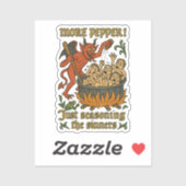 Grappige middeleeuwse Meme Devil Cartoon Halloween Sticker (Vel)
