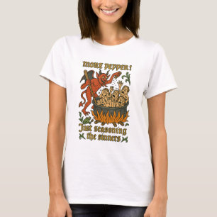 Grappige middeleeuwse Meme Devil Cartoon Halloween T-shirt