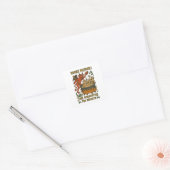Grappige middeleeuwse Meme Devil Cartoon Halloween Vierkante Sticker (Envelop)