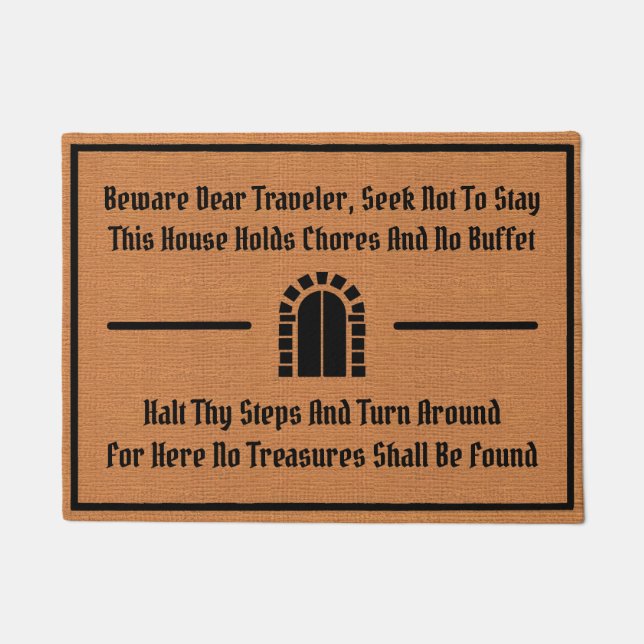 Grappige Middeleeuwse Oudengelse Humor Rustieke Mi Deurmat (Voorkant)