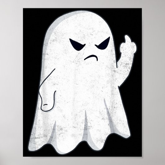Grappige Middenvinger Geest Halloween Kostuum Mann Poster (Voorkant)