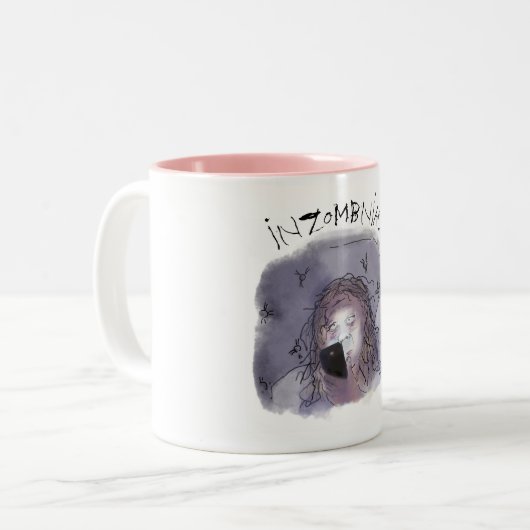 Grappige Midlife Insomnia Zombie Mok (Voorkant links)