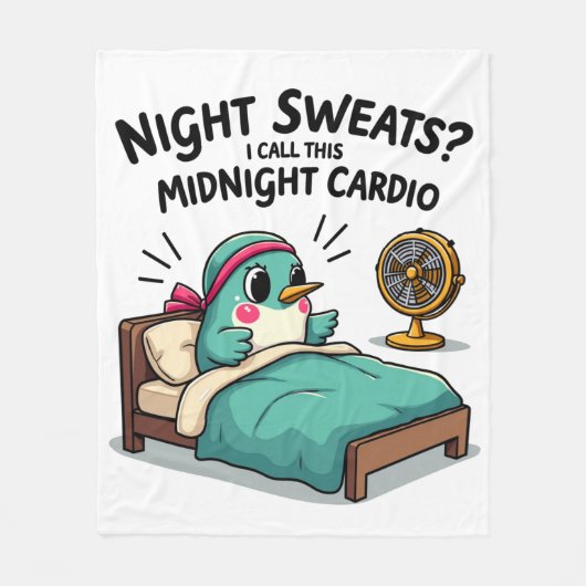 Grappige Midnight Cardio Fleece Deken (Voorkant)