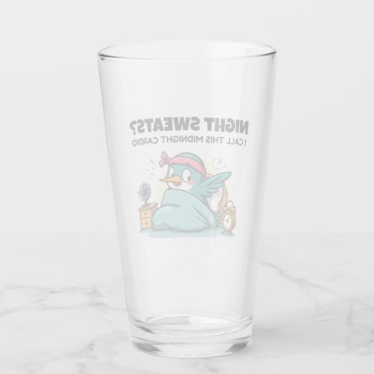 Grappige Midnight Cardio Glass Cup Glas (Achterkant)