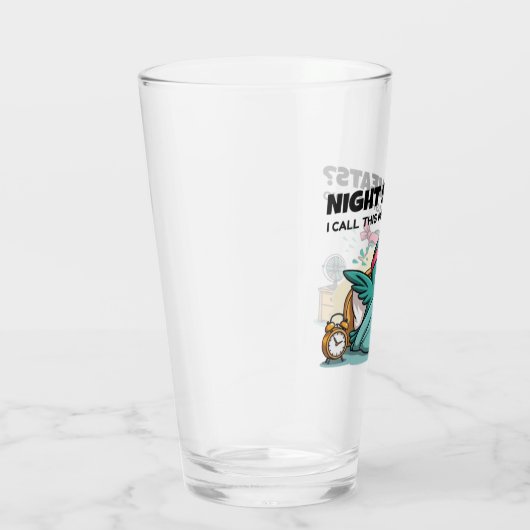 Grappige Midnight Cardio Glass Cup Glas (Rechts)