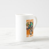 Grappige miereneter aangedreven door cafeïne fiets porselein kop (Voorkant rechts)