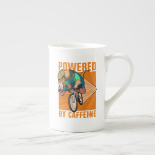 Grappige miereneter aangedreven door cafeïne fiets porselein kop