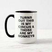 Grappige Mijn Circus Mijn Apen Baas Humor Mok (Links)