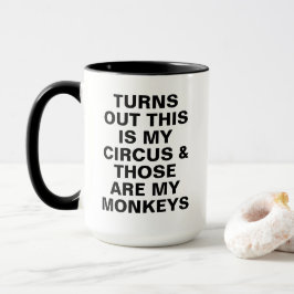 Grappige Mijn Circus Mijn Apen Baas Humor Mok