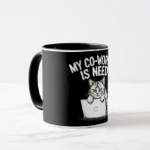 Grappige "Mijn collega is veeleisend" Grumpy Cat W Mok (Voorkant links)