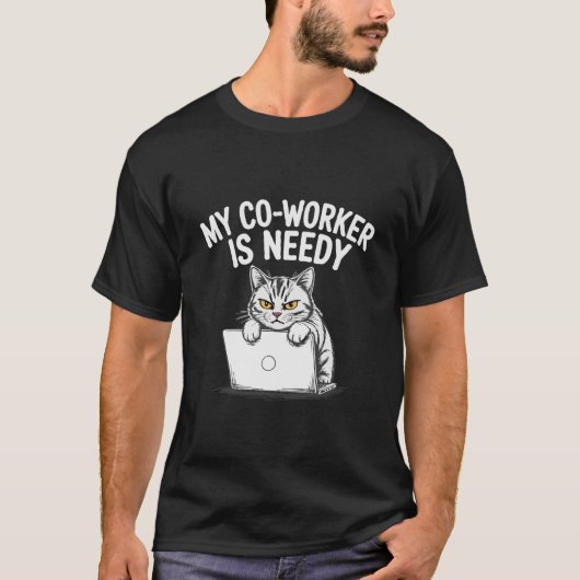 Grappige "Mijn collega is veeleisend" Grumpy Cat W T-shirt (Voorkant)