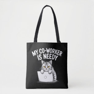 Grappige "Mijn collega is veeleisend" Grumpy Cat W Tote Bag