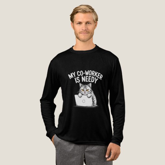 Grappige "Mijn collega is veeleisend" Grumpy Cat W Tri-Blend Shirt (Voorkant)