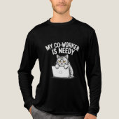 Grappige "Mijn collega is veeleisend" Grumpy Cat W Tri-Blend Shirt (Voorkant volledig)