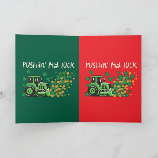 Grappige "Mijn Geluk op de Proef Stellend" St. Pat Kaart (Binnen)