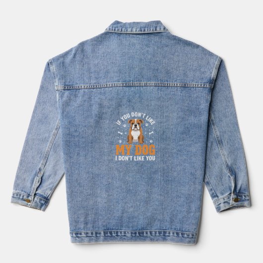 Grappige Mijn Hond Bulldog Citaat Denim Jacket (Achterkant)