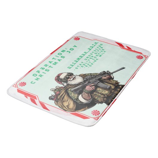 Grappige Militair/Kerstman Badmat (Gekanteld)