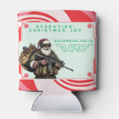 Grappige Militair/Kerstman Blikjeskoeler (Achterkant)